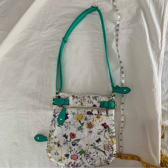 Floral Crossbody Bag with Teal Accents - Picture 2 of 4